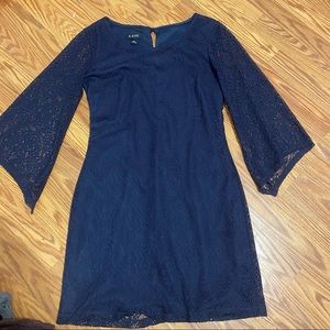 A. Byer Lace Navy Dress